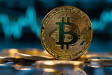 Bitcoin Revolution: Kryptowährung als Symbol für digitale Innovation und zukünftige Wirtschaftstransformation - obrazy, fototapety, plakaty