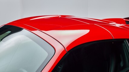 Red sports car roof