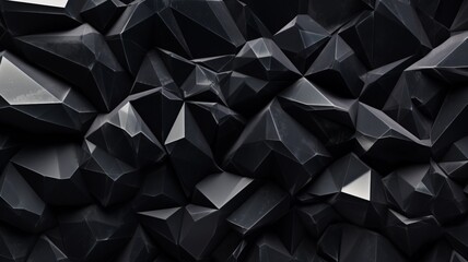 Black abstract 3d render crystal texture background