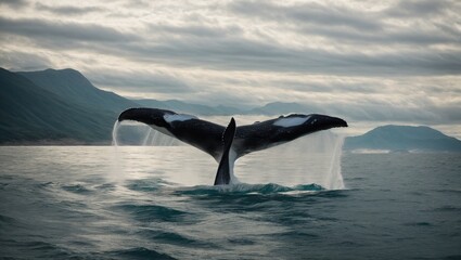 A whale-tail seascape. That of the humpback whale