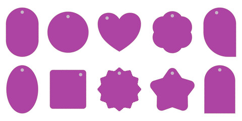 Collection of basic shape labels for printing and cutting – Set of promotional labels without text