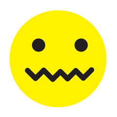 Yellow face emoji. Popular element. Top quality emoticon isolated in white background in eps 10.