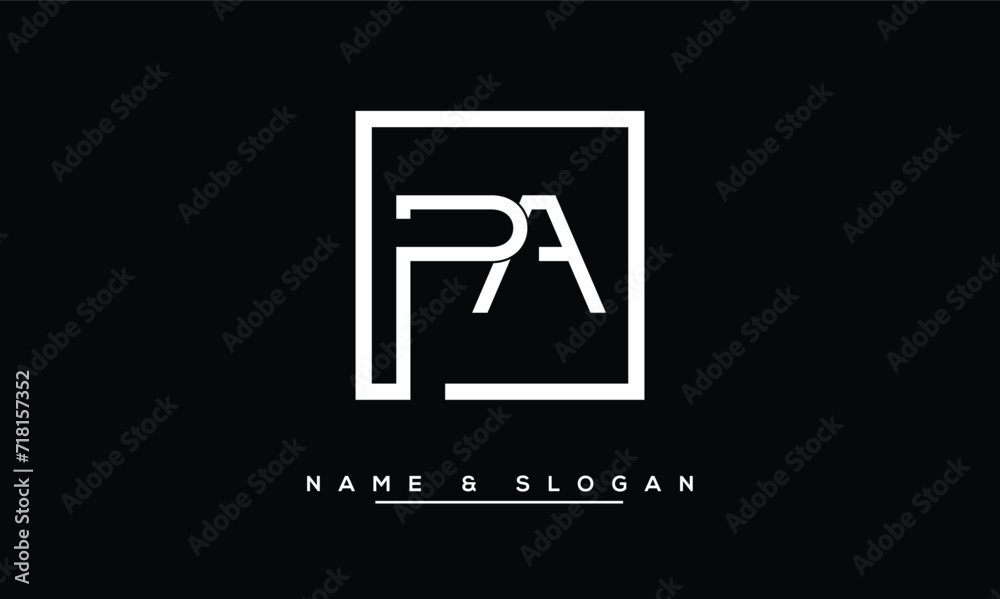 Wall mural pa, ap, p, a abstract letters logo monogram