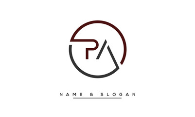 PA,  AP,  P,  A  Abstract  Letters Logo Monogram
