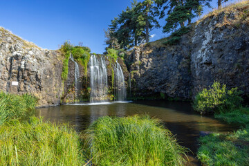 Waterfall Cascade des Veyrines near Allanche in French highlands, Auvergne, Cantal, France © Richard Semik