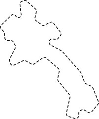 dash line drawing of laos map.