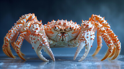 Ocean Majesty: King Crab in Dramatic Detail Against a Dark Seascape