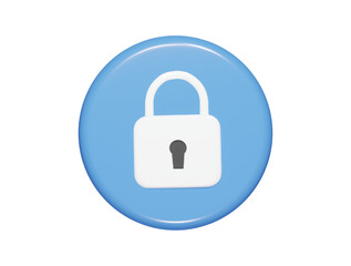 Lock icon 3d render illustration