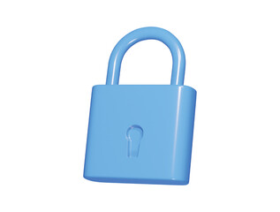 Lock icon 3d render illustration