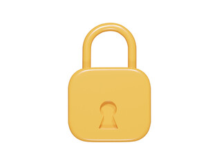 Lock icon 3d render illustration