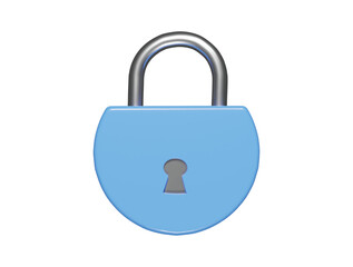 Lock icon 3d render illustration