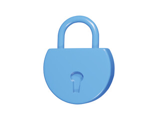 Lock icon 3d render illustration
