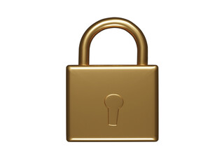 Lock icon 3d render illustration