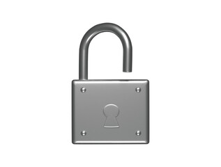 Lock icon 3d render illustration