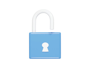 Lock icon 3d render illustration
