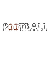 Football typography design on plain white transparent isolated background for card, shirt, hoodie, sweatshirt, apparel, card, tag, mug, icon, poster or badge