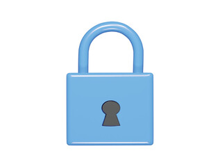 Lock icon 3d render illustration