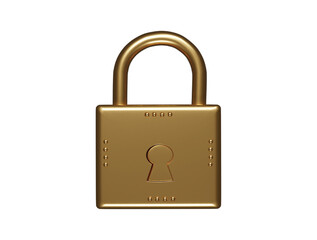 Lock icon 3d render illustration