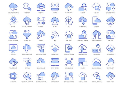 Cloud Computing 85 Coloured Icons Set