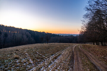 Kleiner Spaziergang vor der Haust&uuml;r in Schmalkalden bei einem herrlichen Sonnenuntergang - Th&uuml;ringen - Deutschland