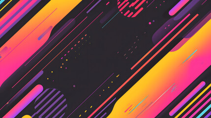 colorful abstract geometric on black background