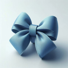 a minimalist blue bow, on a white background