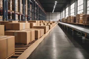 warehouse with a lot of box 