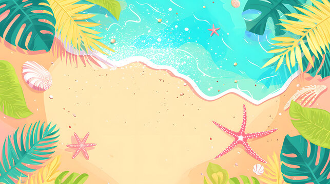 summer beach background from above