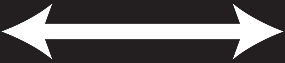 Long arrow vector icon. Black horizontal double arrow