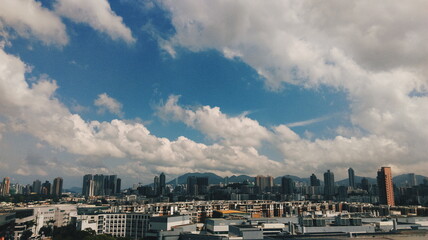 time clouds over the city