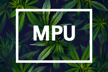 MPU und Cannabis: Ein illustrativer Hintergrund mit professionellem Design, perfekt für Darstellungen rund um die Medizinisch-Psychologische Untersuchung und den Einfluss von Cannabis im Verkehr