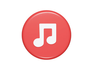 Music icon 3d render illustration