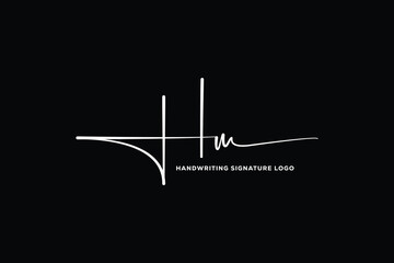 HM initials Handwriting signature logo. HM Hand drawn Calligraphy lettering Vector. HM letter real estate, beauty, photography letter logo design.