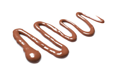 Smear of tasty milk chocolate paste isolated on white