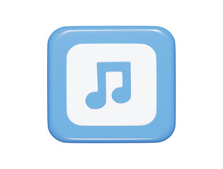 Music icon 3d render illustration