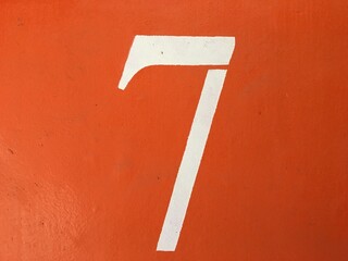 number 7 on wood