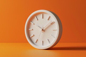 Orange and White Clock Wallpaper, Generative AI