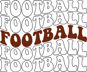 Football typography design on plain white transparent isolated background for card, shirt, hoodie, sweatshirt, apparel, card, tag, mug, icon, poster or badge