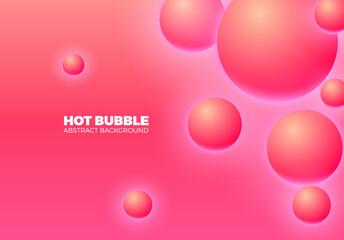 Abstract background with hot pink shiny balls floating, in motion