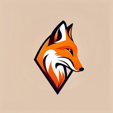 furry fox logo design illustration