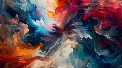 Abstract Painting, Bursting With Vibrant Colors
