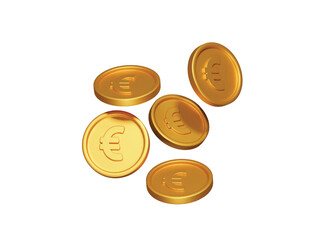 Euro icon 3d render illustration