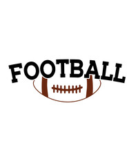 Football typography design on plain white transparent isolated background for card, shirt, hoodie, sweatshirt, apparel, card, tag, mug, icon, poster or badge
