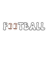 Football typography design on plain white transparent isolated background for card, shirt, hoodie, sweatshirt, apparel, card, tag, mug, icon, poster or badge