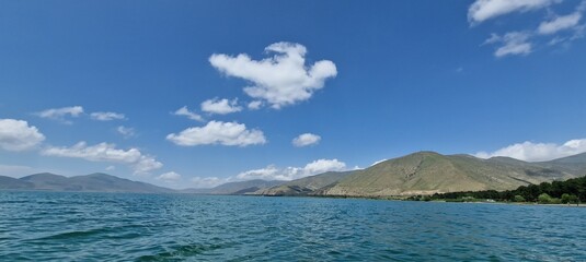 lake sevan armenia calm sunny weather