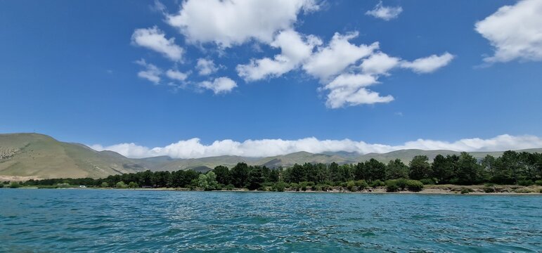 lake sevan armenia calm sunny weather