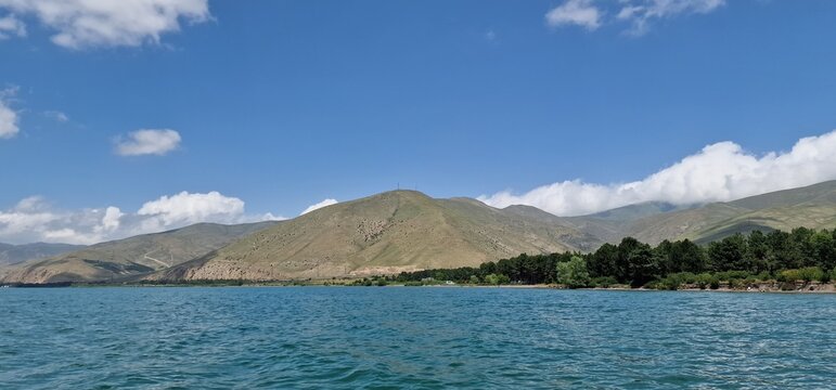 lake sevan armenia calm sunny weather