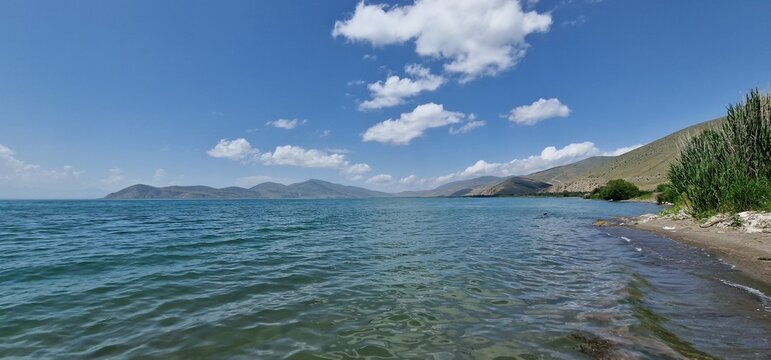 lake sevan armenia calm sunny weather