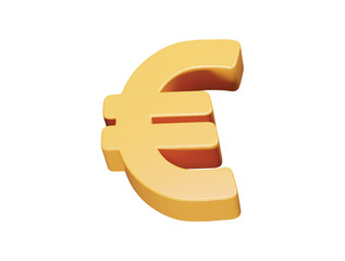 Euro icon 3d render illustration