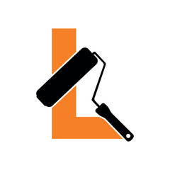 paint Logo combine with letter L vector template